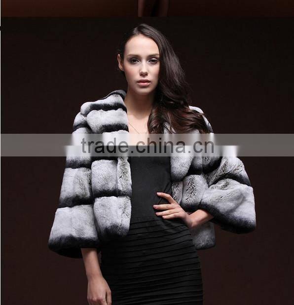 rex14012 short hot selling chinchilla rex rabbit coat