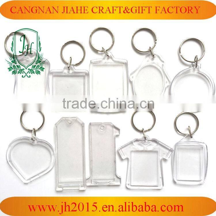 T-shirt shaped Plastic type custom printed acrylic keychains key ring