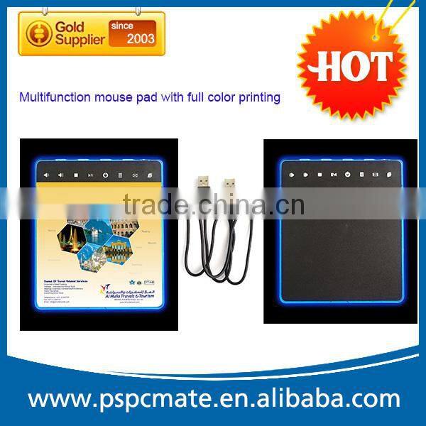 Promotional gift multifunction LED webkey mouse mat with usb hub