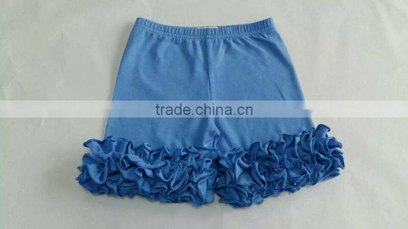 Wholesale baby ruffle shorts soft knit cotton baby icing ruffled shorts