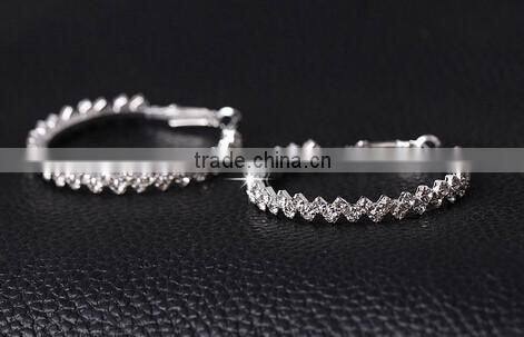 >SW16582 classic thick rhinestone hoop earrings women/