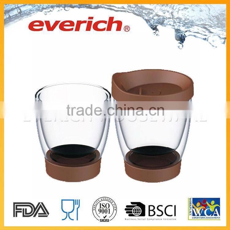 Promotional hot selling best custom cheap double wall glass cup