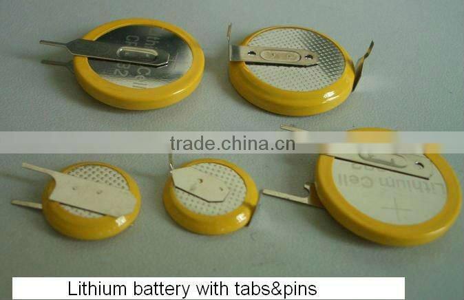 CR2450 button Cell battery with solder tabs