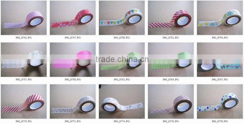 Over 200 patterns china japanese masking tape wholesale Decorative DIY rice paper tape painters tape sizes