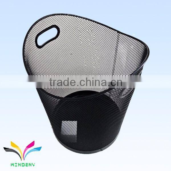 Hot selling low MOQ metal mesh advertising trash can for Household
