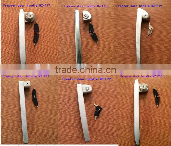 Freezer door handle freezer door handle with lock plastic factory cheap abs deep freezer knob with lock and key abs white cabine