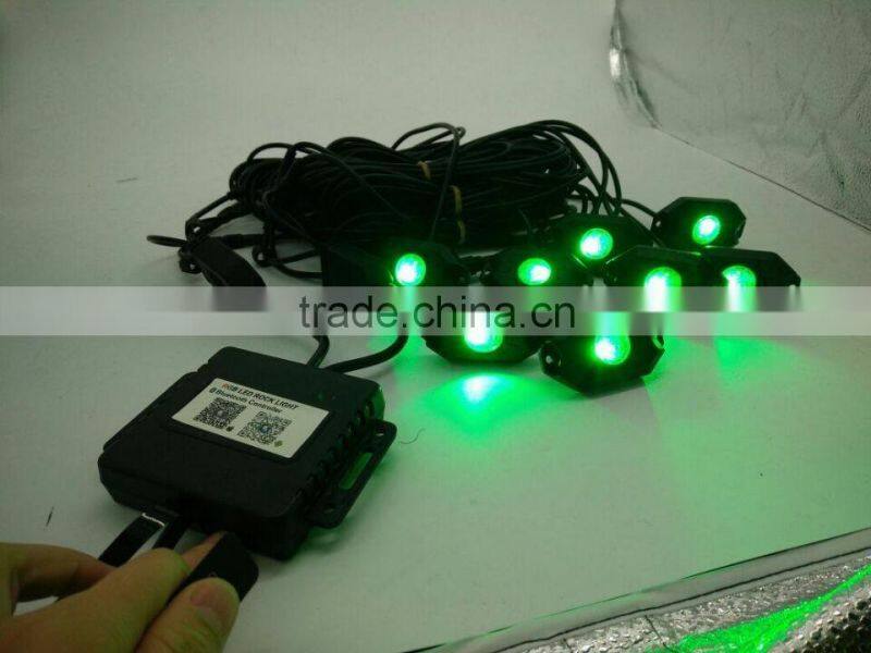 RGB LED Rock Light With Bluetooth / Cell Phone / Timing / Music Mode / Flashing / Automatic Control Under OffRoad Truck SUV ATV
