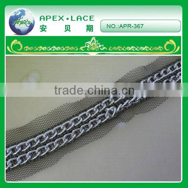 net tape with brass chain for garment