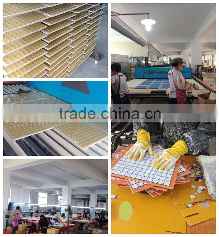 irregular shape blue color washroom material crystal glass tile