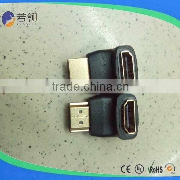 90 Degree Gold Plated Male To Female HDMI Connector Adapter