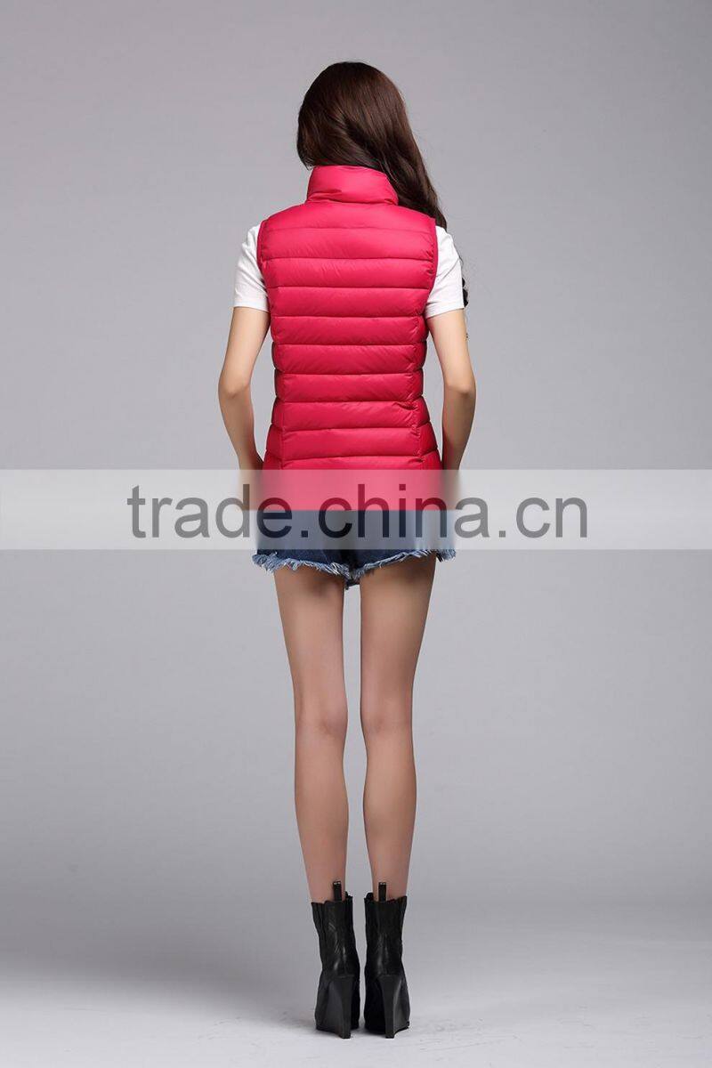 autumn/winter ultralight red coat vest Women's waistcoat