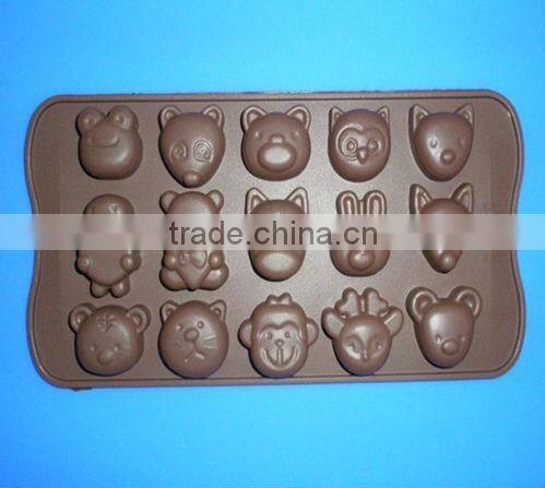 FDA/LFGB/SGS approved high quality 3d animal shape silicone chocolate mold