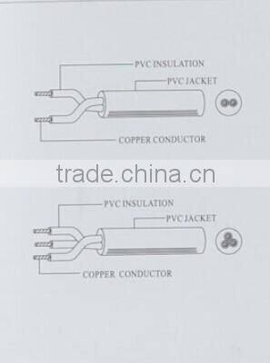 IEC 5.6 MM diameter PVC insulated two cores 52 RVV 300/300V CABLE made in china