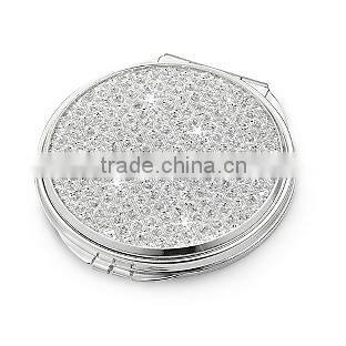 Compact mirror in stock,Promotional mirror for makeup,Round metal Pocket Mirror