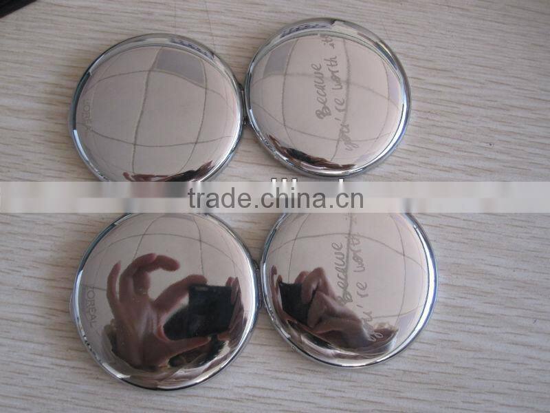 round shape metal mirror with laser logo for promotional
