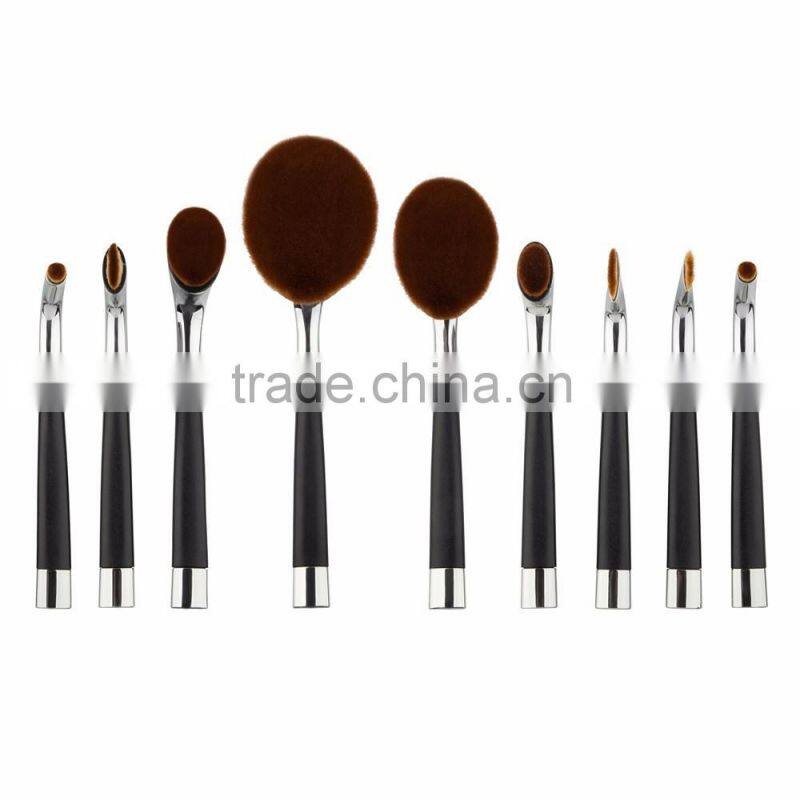 Rose golden 9 pieces gift box packing personalized custom logo makeup brush