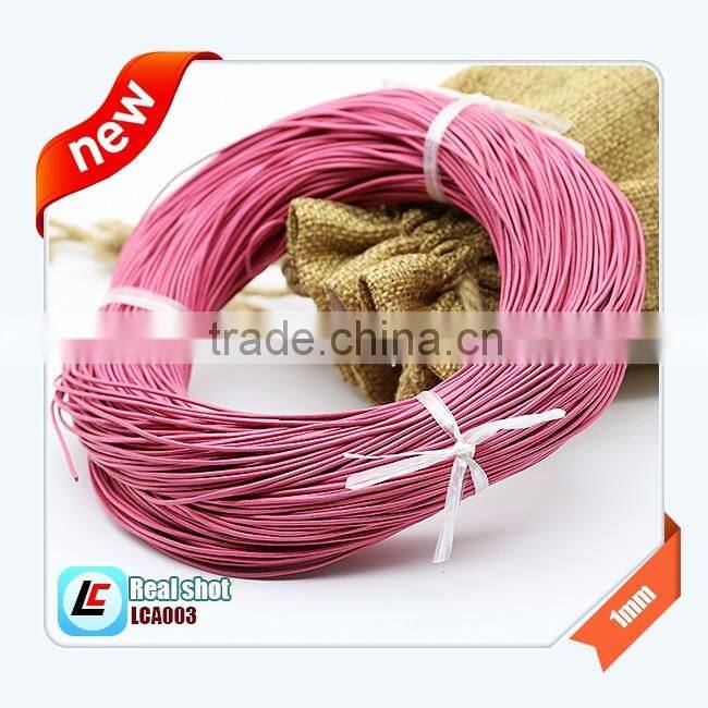 2mm round natural cowhide leather cord 100m