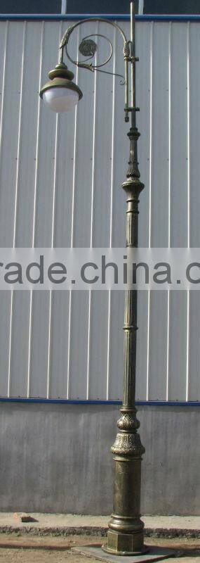 cast iron solar Decorative street lamp post/cast aluminum solar lamp pole/street and garden solar lamp pole