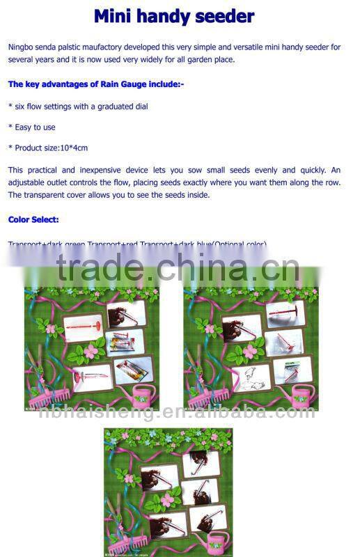 plastic garden handle plant seeder