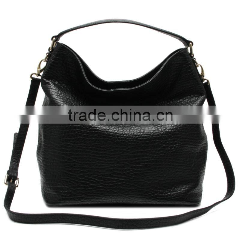 CSN2184A001 China Made black elephant grain leather Wholesale Leather Woman Handbag