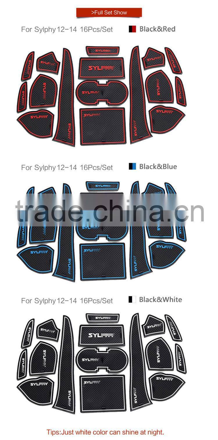 Fancy accessories car antiskid mat cup mat for Sylphy 2012-2014 16pcs/set