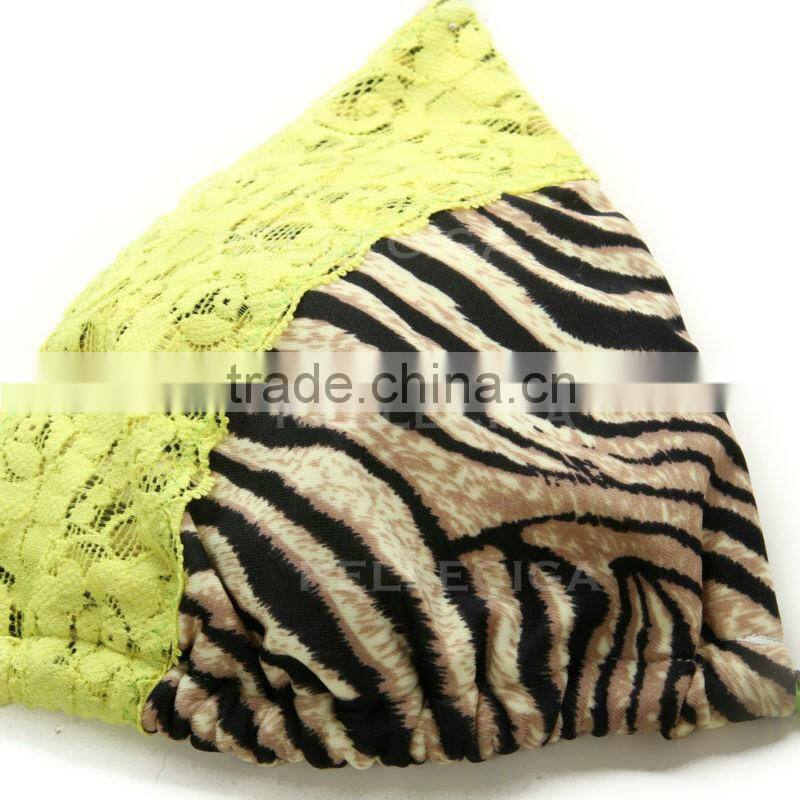 Sexy Lace Trim Bikini Swimsuit Girl