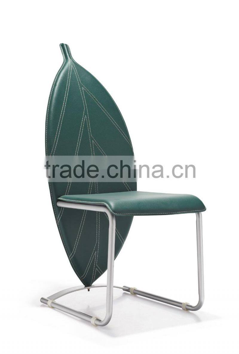 Z636 Hot-sale Green Faux Leather Bow-shaped Modern Furniture Dining Chair