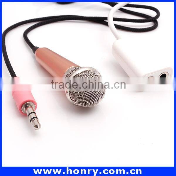 wholesale MINI 3.5mm Plug Mobile Phone Microphone For Iphone singing as KTV for Party