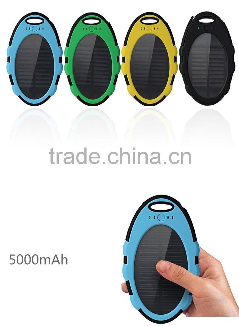 Rain-resistant & Water/Shockproof 4000mAh Solar Mobile Power Bank