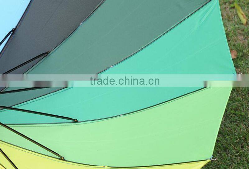 2015 new products fashion promotional metal shaft rainbow umbrella