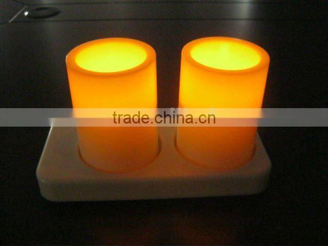 wireless rechargeable led plastic candle with USB wire