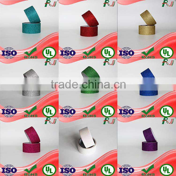 Top quality adhasive custom powder glitter tape for christmas gifts