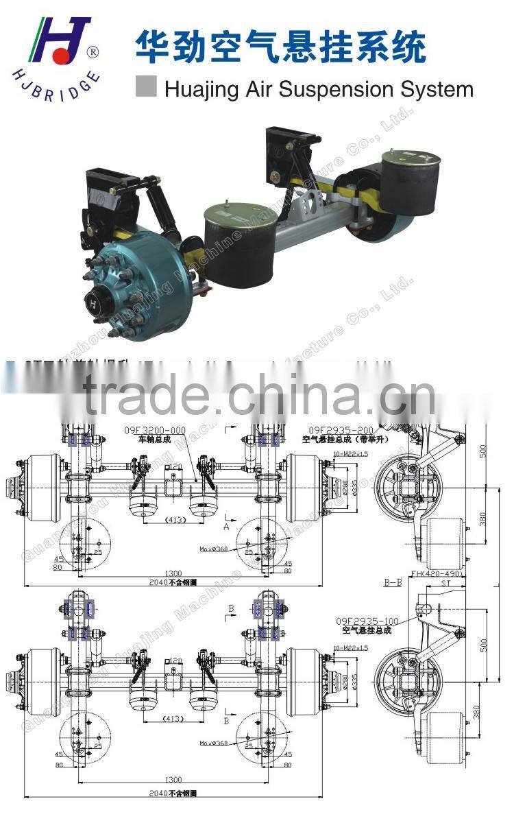 Semi Trailer Air Suspension System with Lift