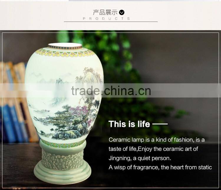 Wooden porcelain led vintage table light table lamp home decor light table