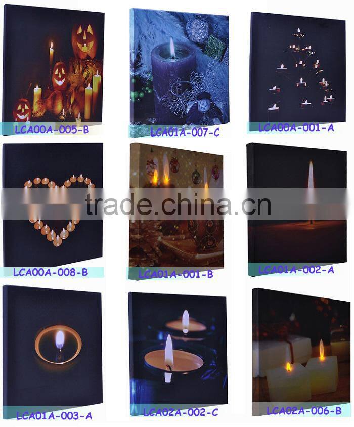 Newest Christmas Led Light up canvas painting price home goods wall art canvas painting