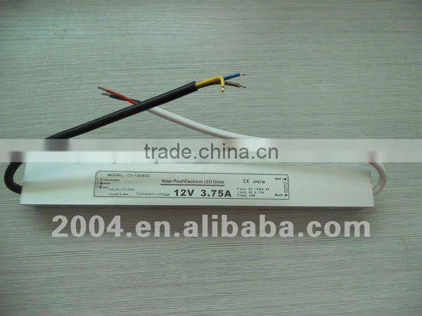 Waterproof Outdoor LED Power Supply 45W 12V IP67