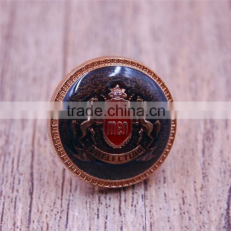 Custom engraved brass sport made metal buttons for shirt jean