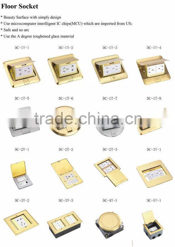 Floor socket, floor switch 2 poles /3 poles /5 poles golden, white, black