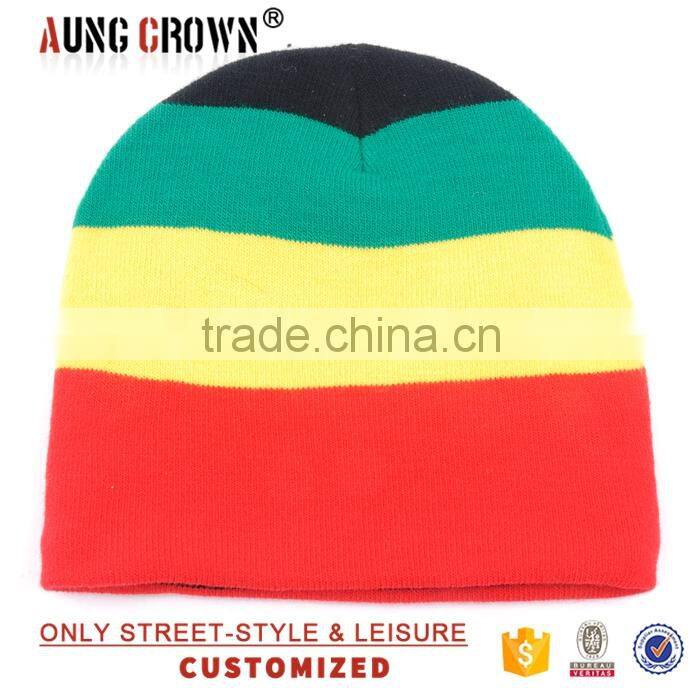 custom 100% acrylic jacquard beanie wholesale