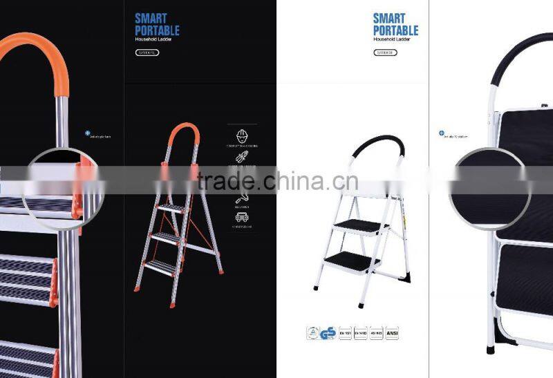 aluminium folding step ladder hinge, Max loading 150KGS,wooden decoration ladder