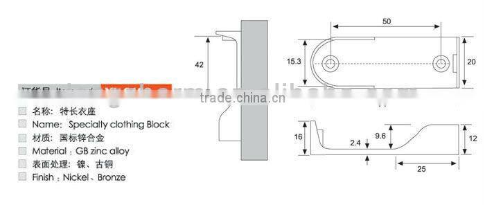 wardrobe hanging rails series /cabinet hanging bracke