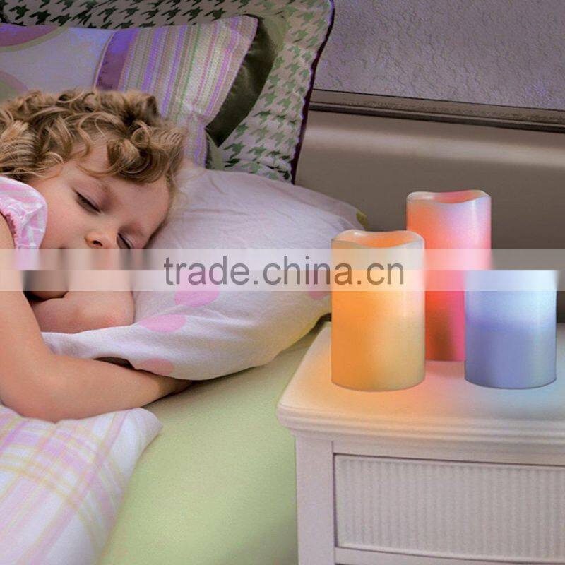 Battery-Operated Real Wax Flameless Candles LED Color-Changing Candles with Remote and Timer