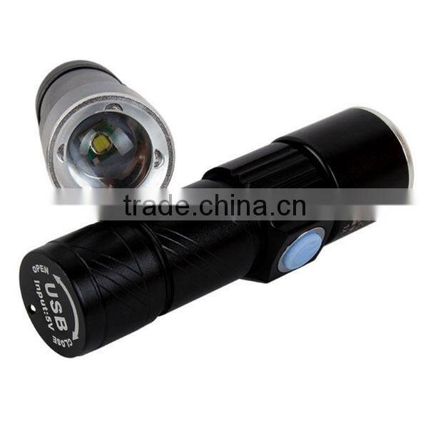 C92 Build in Battery Zoomable Led Rechargeable Flashlight mini usb charging flashlight