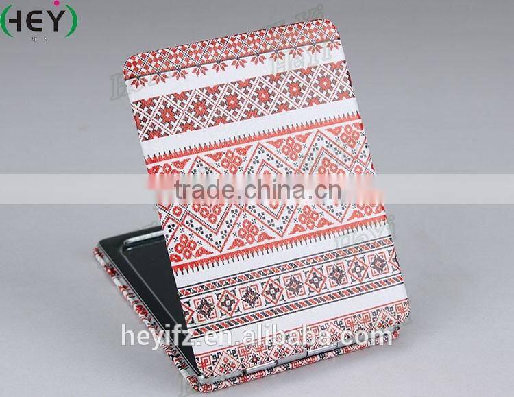 Hot Selling Foldable Double-Sides Nationalistic Style PU Stainless Steell Makeup Mirror