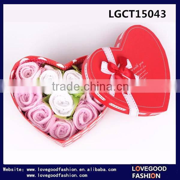 Wedding Souvenirs Box Gift Rose Shapes Towels Wholesale