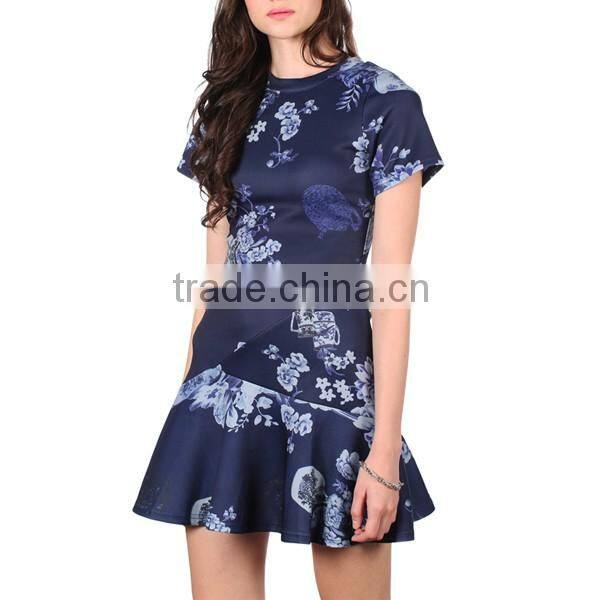 Latest Gorgeous Fashion Blue Porcelain Dress Designs for Ladies