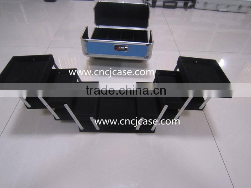 High-end fashion of blue aluminum beauty case