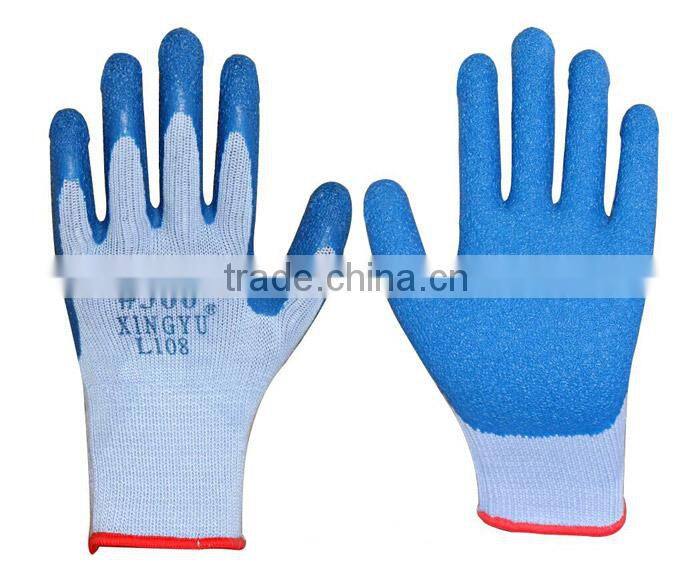 Breathable Polyester Latex anti penetration work gloves with ce certificate