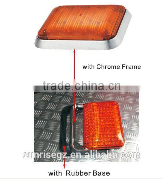 LED Ambulance Emergency Strobe Light/LED Security Emergency Flash Strobe light(SR-AE-065H-LED-Amber)W Chrome Frame & Rubber Base