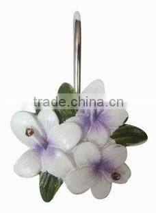 butterfly pattern design peva shower curtain with resin hooks